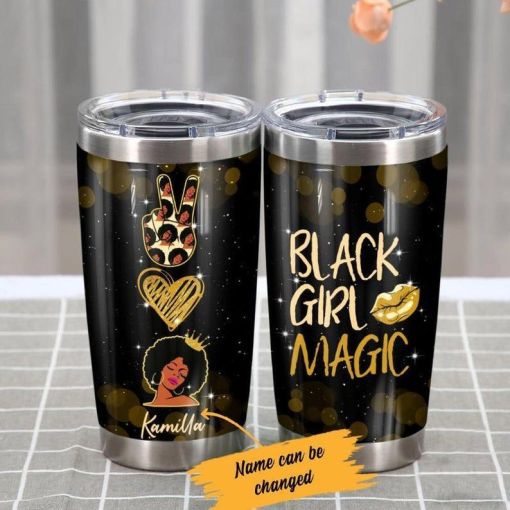 Personalized Melanin Black Girl Magic Women Gift For Lover Day Travel Tumbler All Over Print