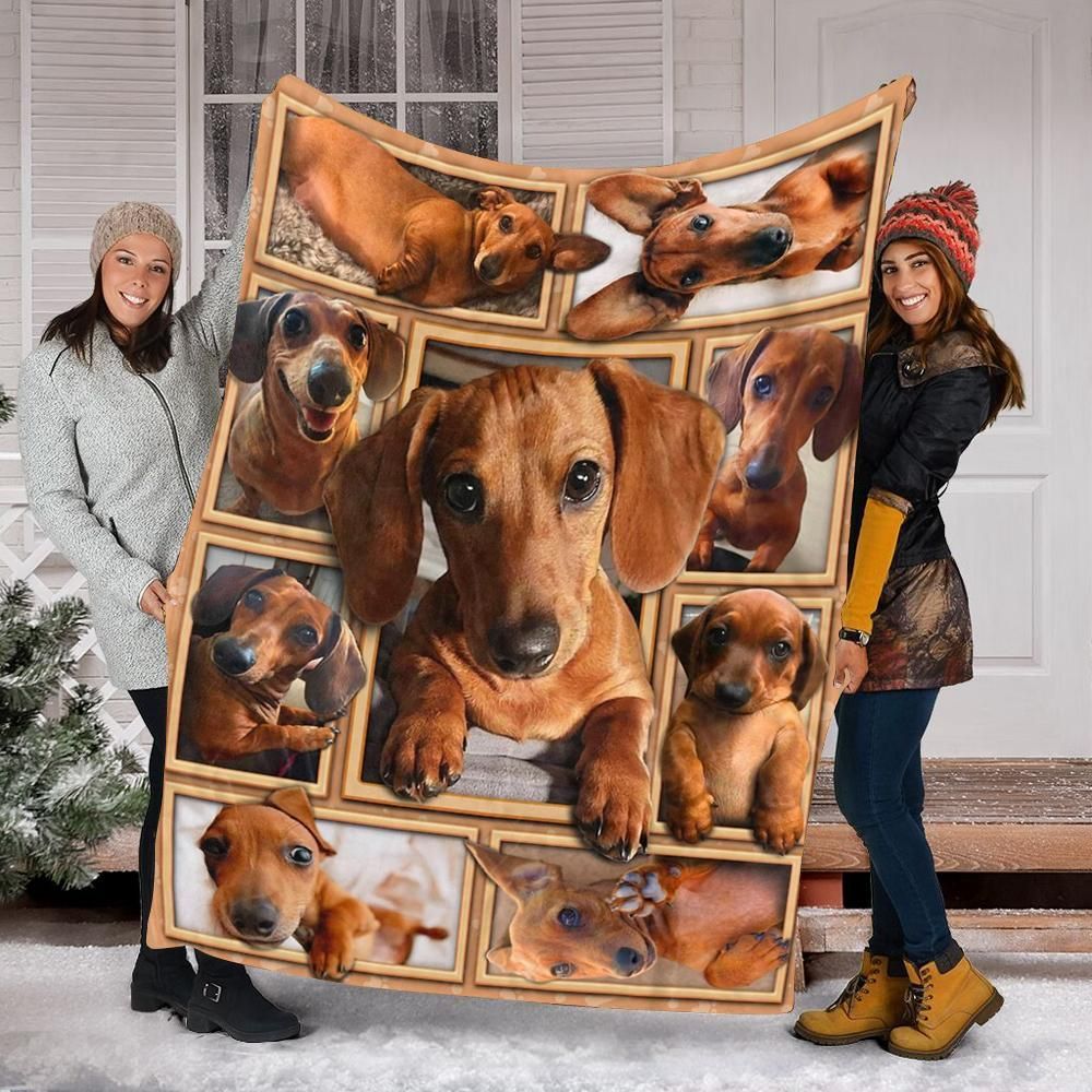 3D Dachshund Puppy Dog GS-CL-DT0903 Sherpa Fleece Blanket