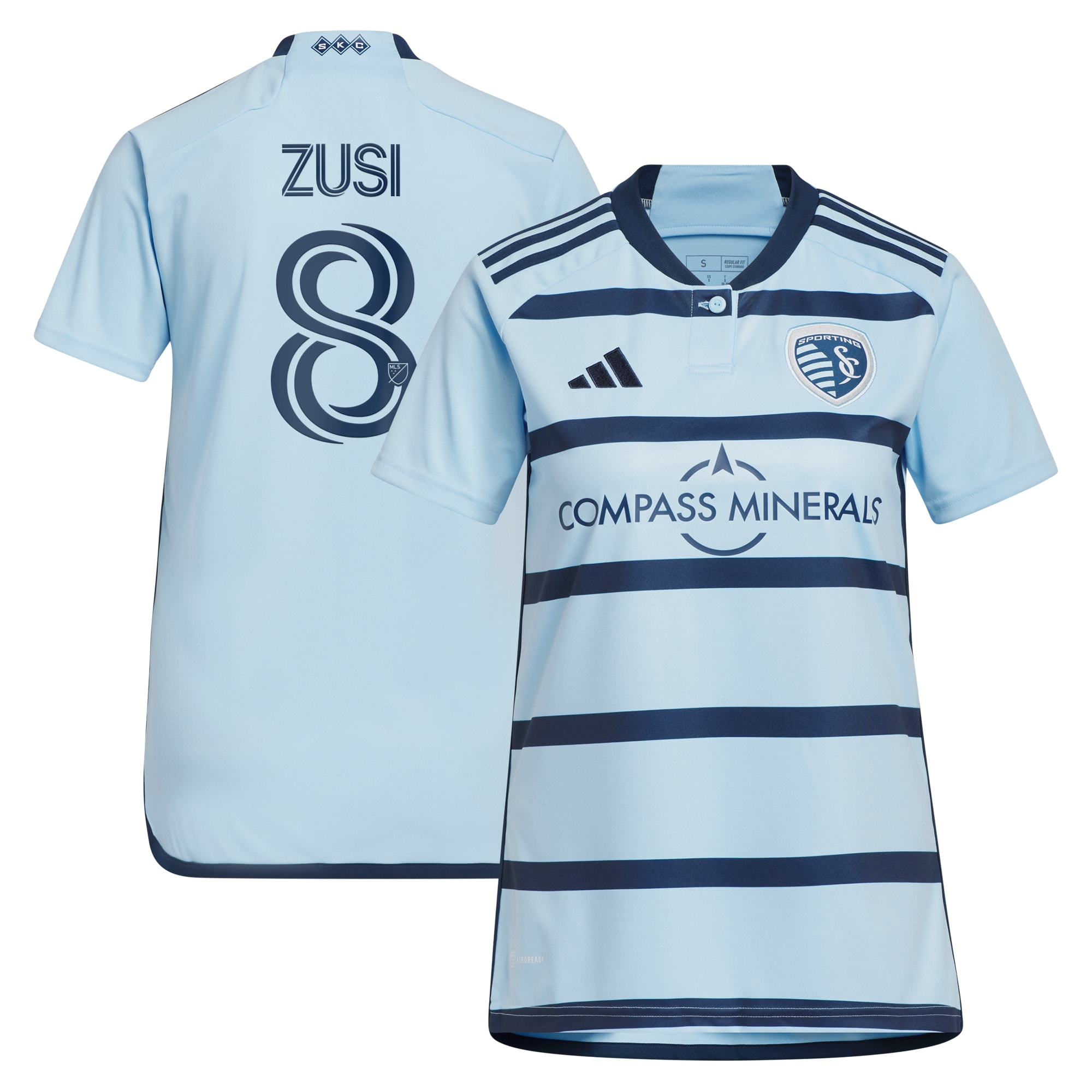 Graham Zusi Sporting Kansas City Women's 2023 Hoops 4.0 Replica Player Jersey – Light Blue