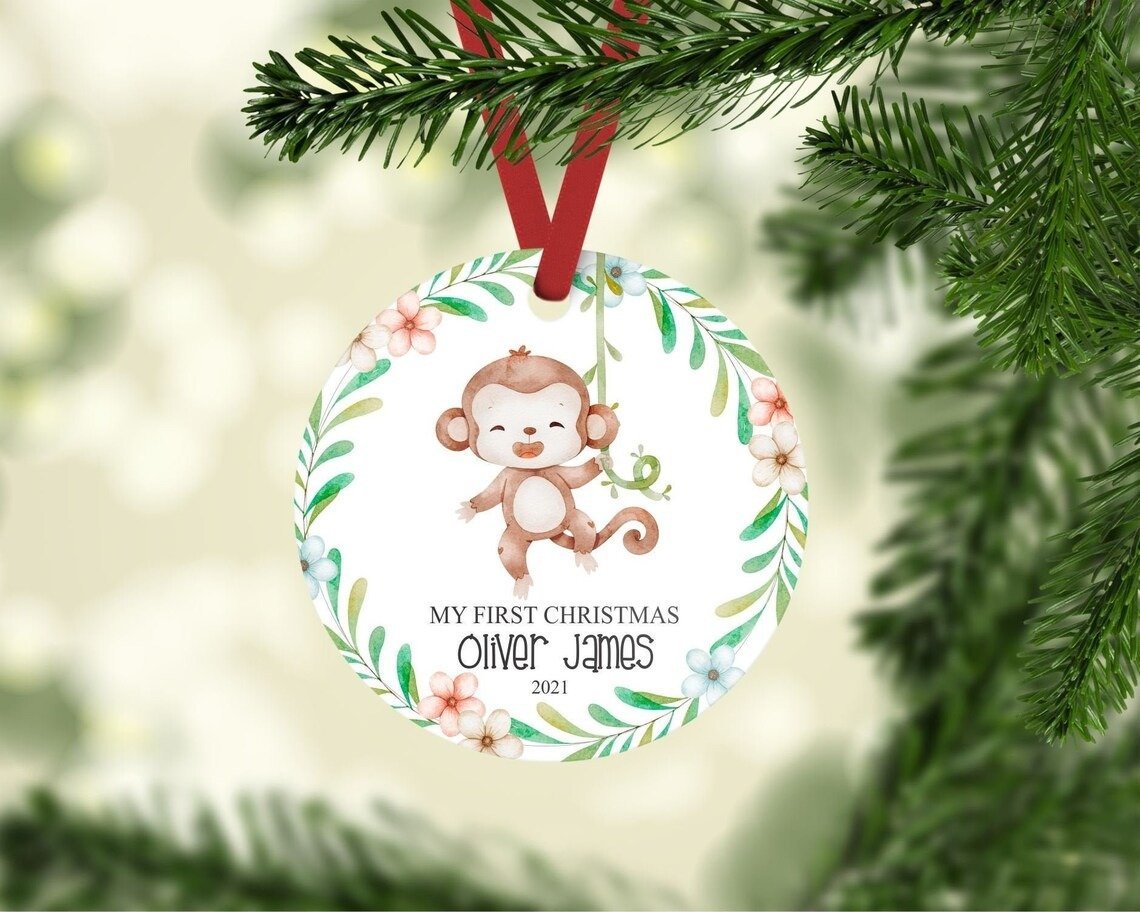 Baby’S First Christmas Ornament Baby Monkey Christmas Ornament Christmas Tree Decoration Christmas Home Decor