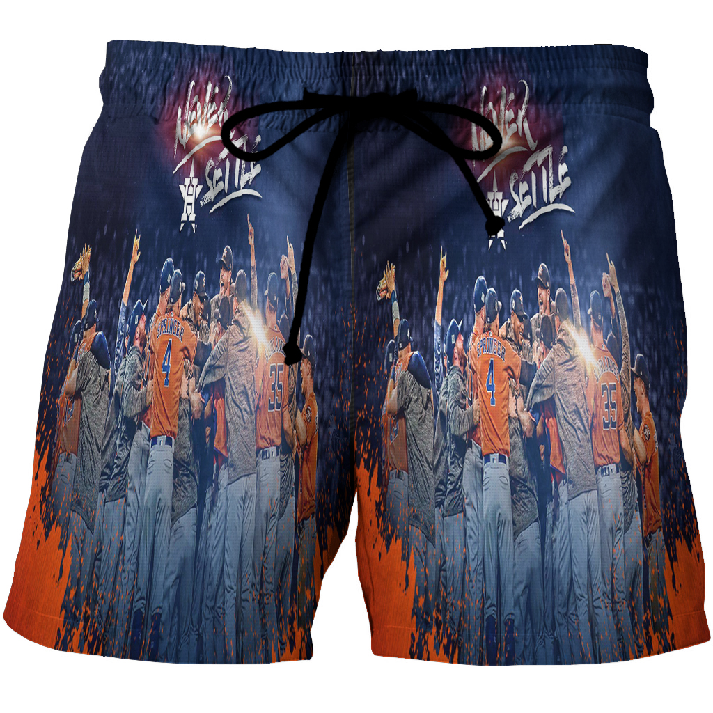 Houston Astros Team Never Settle 3D All Over Print Summer Beach Hawaiian Short