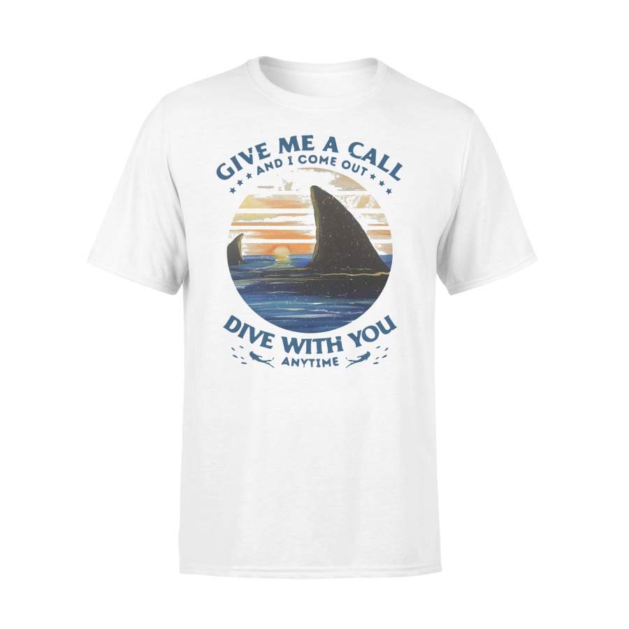 Give Me A Call And I Come Out Dive With You Anytime Shark Sunset T-shirt