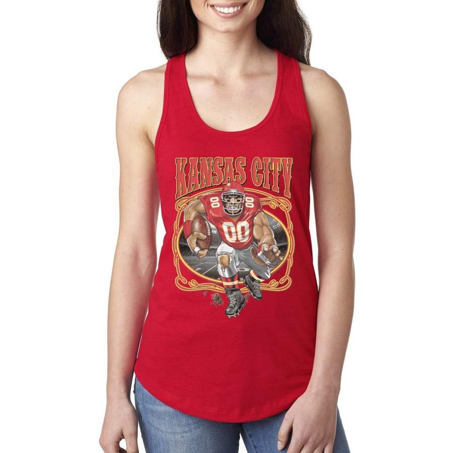 Kansas City Fan | KC Fantasy Football Team Pride  Sports Ladies Racerback Tank Top