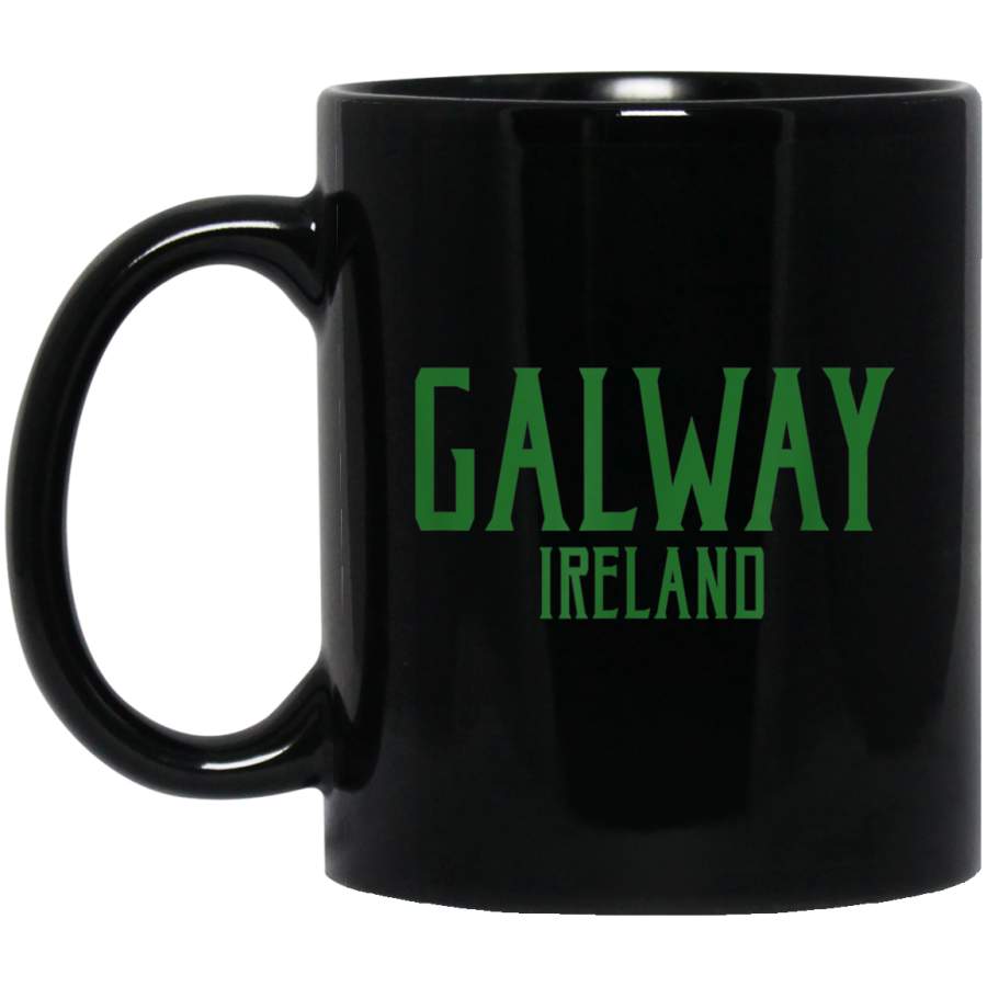 Galway Vintage Text Green Print Mug