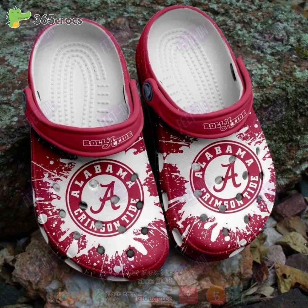 Alabama Crimson Tide White-Red Ncaa Crocss Clog Shoes