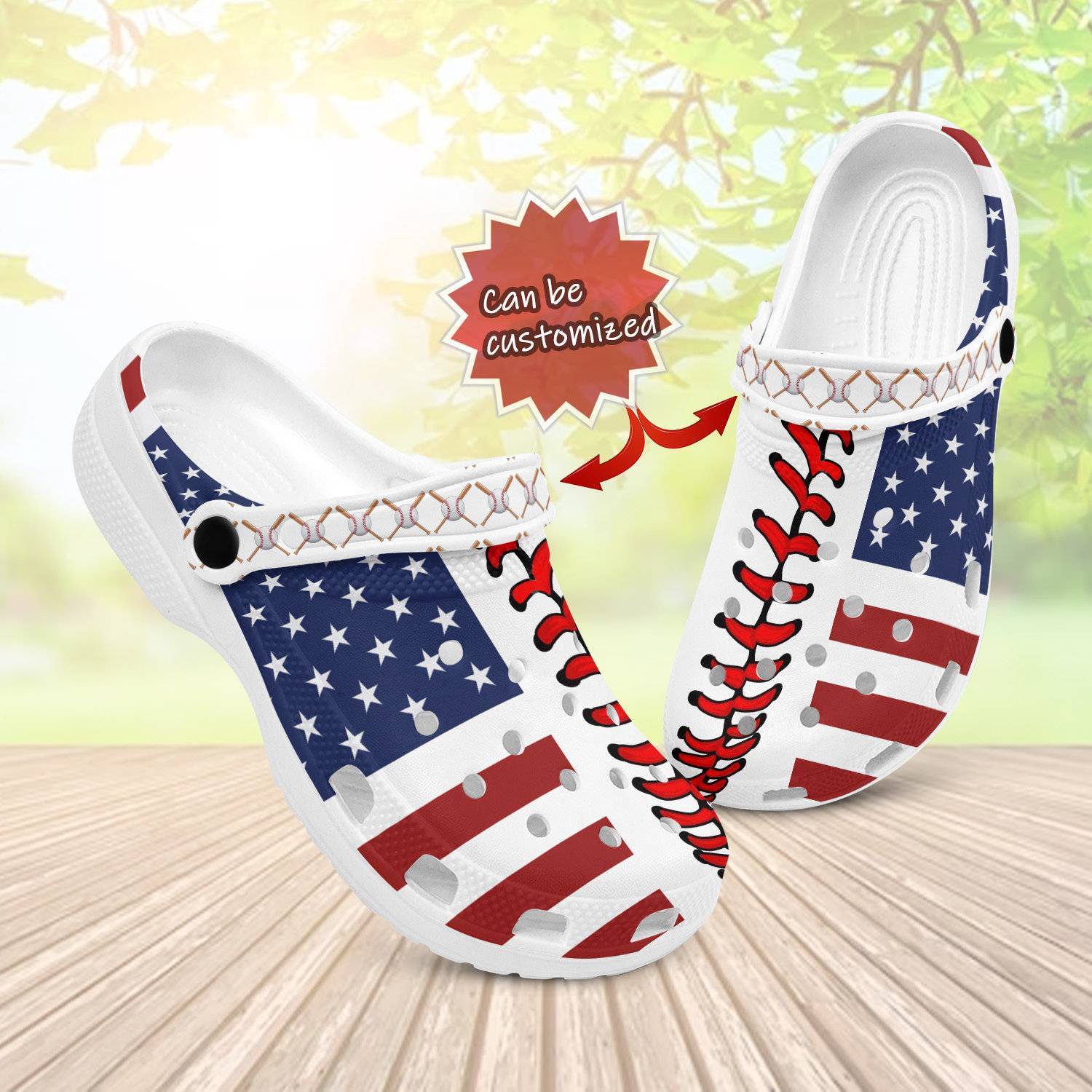 American Flag Baseball Clogs A Patriotic Gift For Kids Birthday