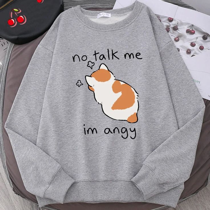 Angy Kitty Cat Sweatshirt T7