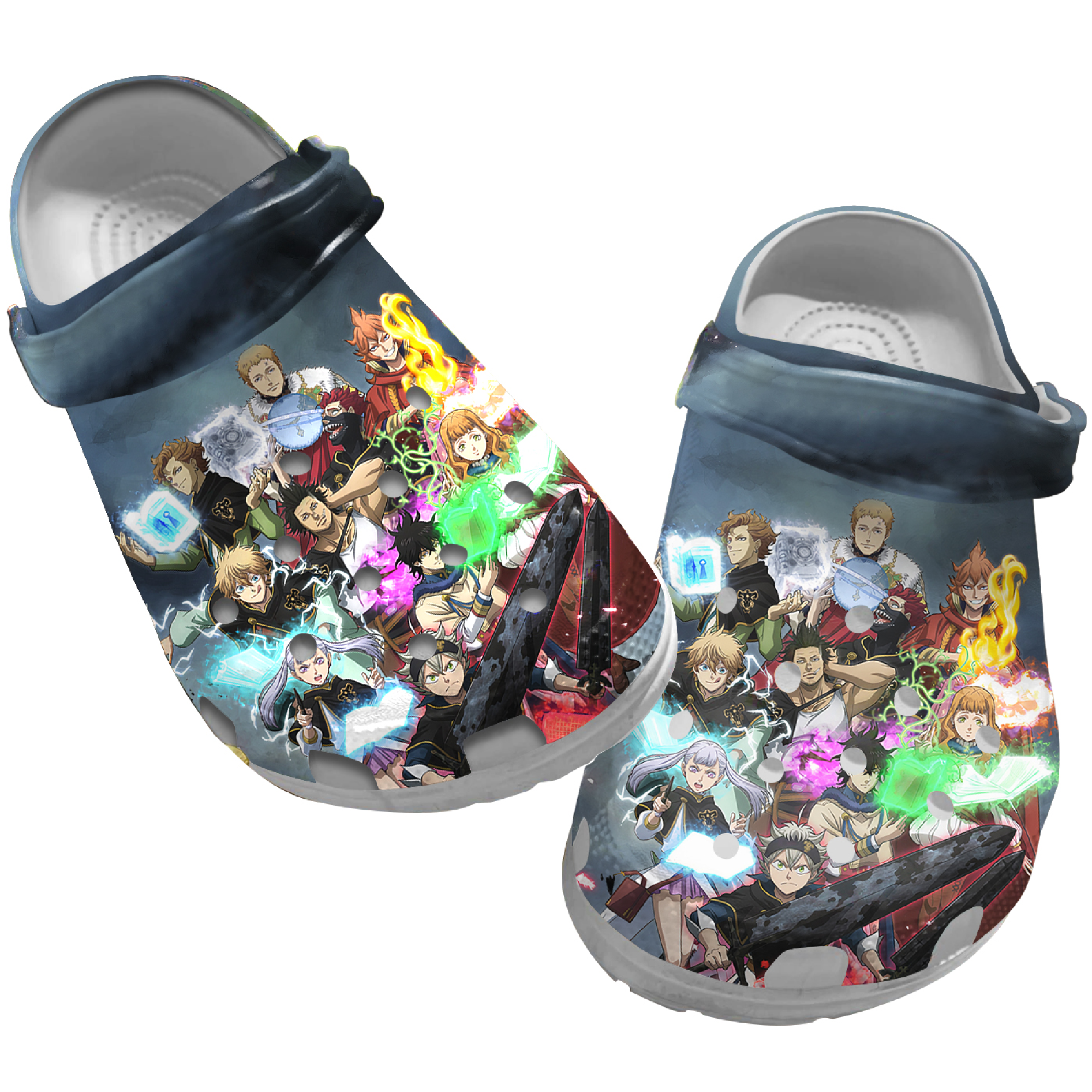 Anime Clogs, Black Clover Clogs, Black Clover Clog Shoes Unisex, Anime Sandals, Clogs, Clog Shoes, Sandals, Black Clover