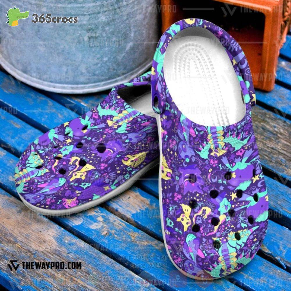 Anime Pokemon Ghost Seamless Inspired Crocss Clog Shoes