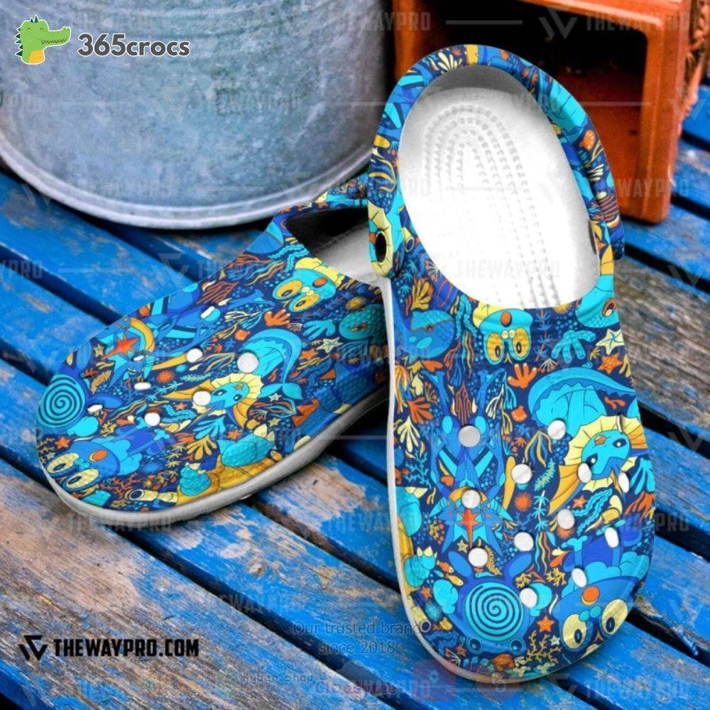 Anime Pokemon Water Seamless Inspired Crocss Clog Shoes
