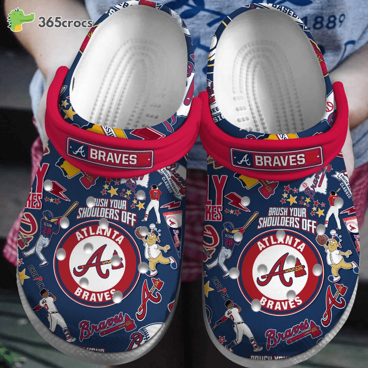 Atlanta Braves Baseball Team Major League Sport Custom Name Crocss Clogs Shoes Comfortable