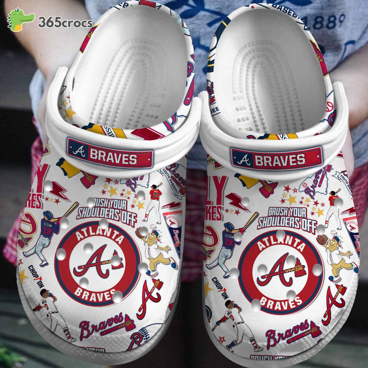 Atlanta Braves Baseball team MLB Sport Custom Name Crocss Clogs Shoes Comfortable