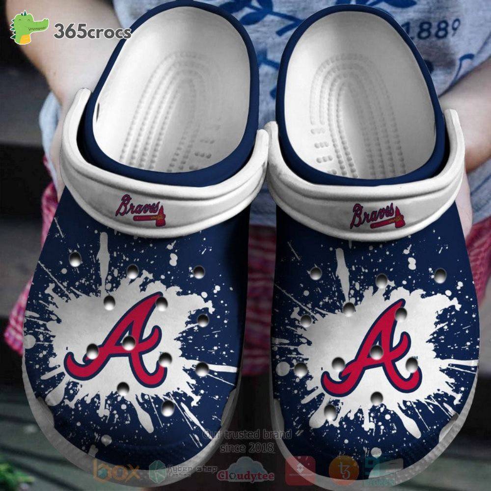 Atlanta Braves White-Navy Mlb Crocss Clog Shoes