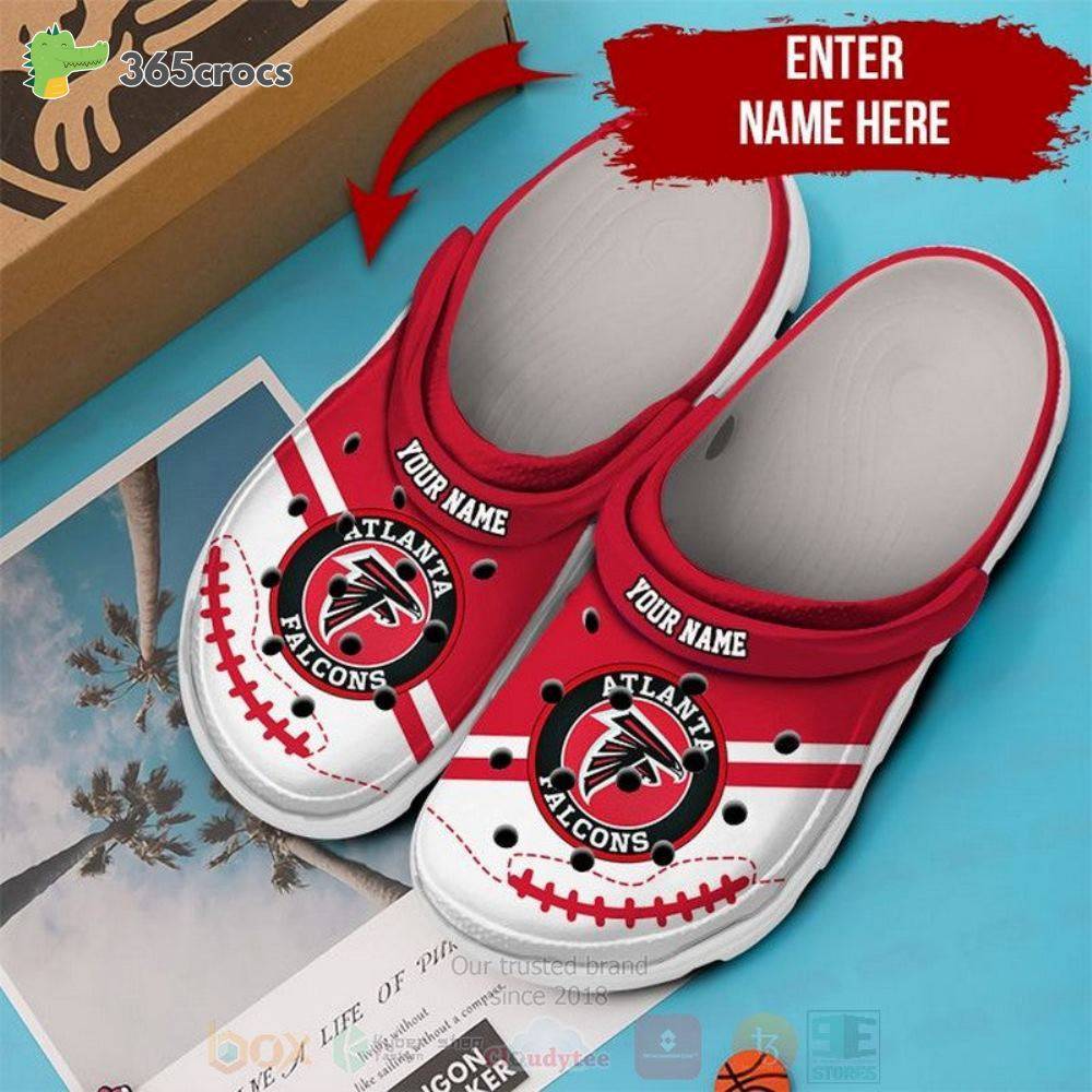 Atlanta Falcons Nfl Custom Name Red-White Crocss Clog Shoes