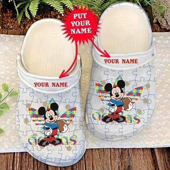 Autism Mickey Cute Disney Personalized Crocss Clog Shoes Comfortable For Men And Women, Adults Kids Crocss