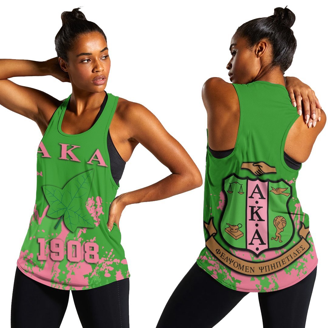 Wonderprint Tank Top Alpha Kappa Alpha Racerback Tank Spaint Style