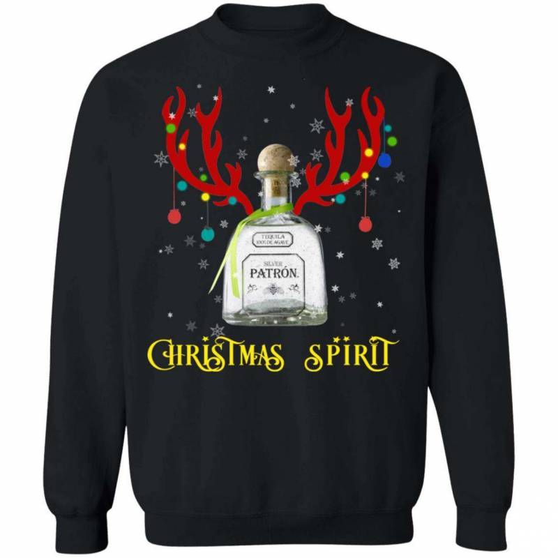 Xmas Sweater Patron Christmas Spirit Tequila Reindeer Sweatshirt HA