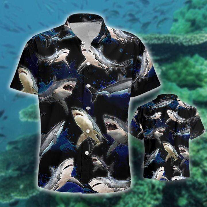 Shark In Ocean Unisex Hawaii Summer Beach Shirts Ha88146