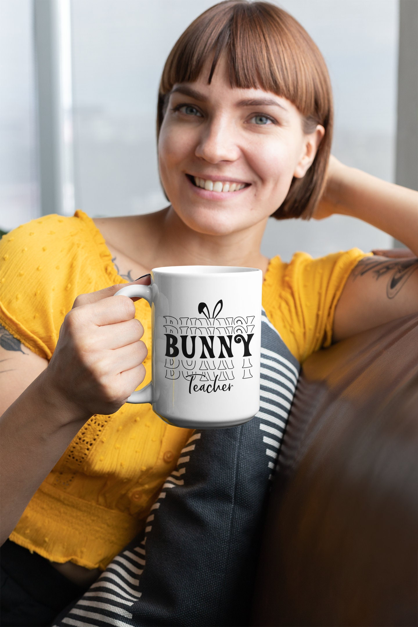 Cute Bunny Teacher Easter Day Mug, Happy Easter Day Gifts, Teacher Coffee Mug Gift, Ceramic Classic Mug For Tea, Mother’s Day Gift