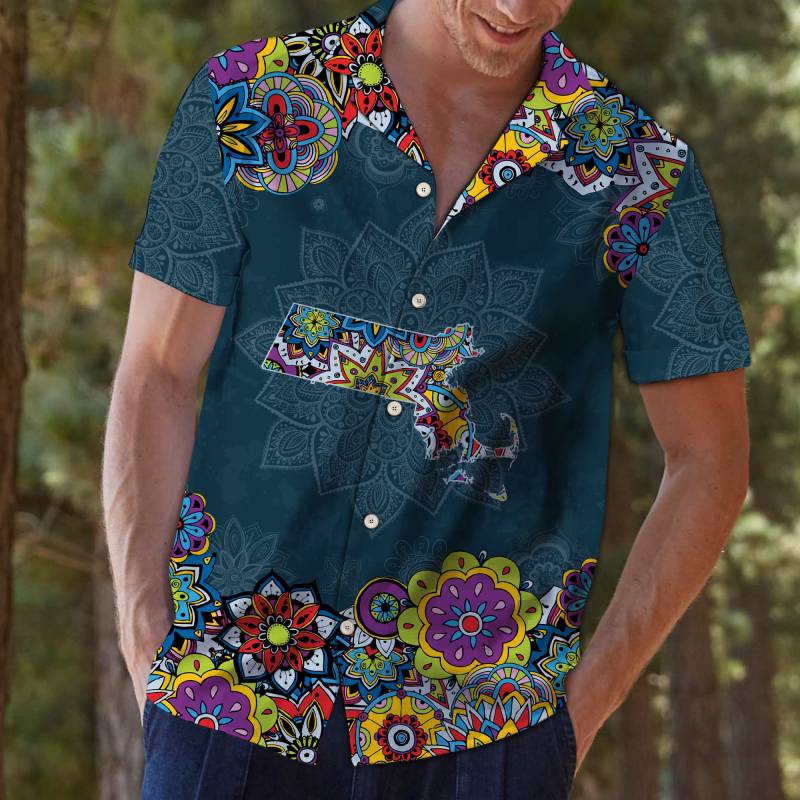 Massachusetts Mandala Hawaiian Shirt Ha88430