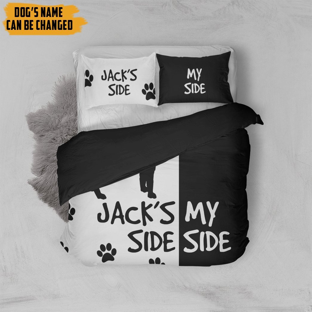 Gearhumans  Gearhuman 3D Siberian Huskys Side My Side Custom Name Bedding Set