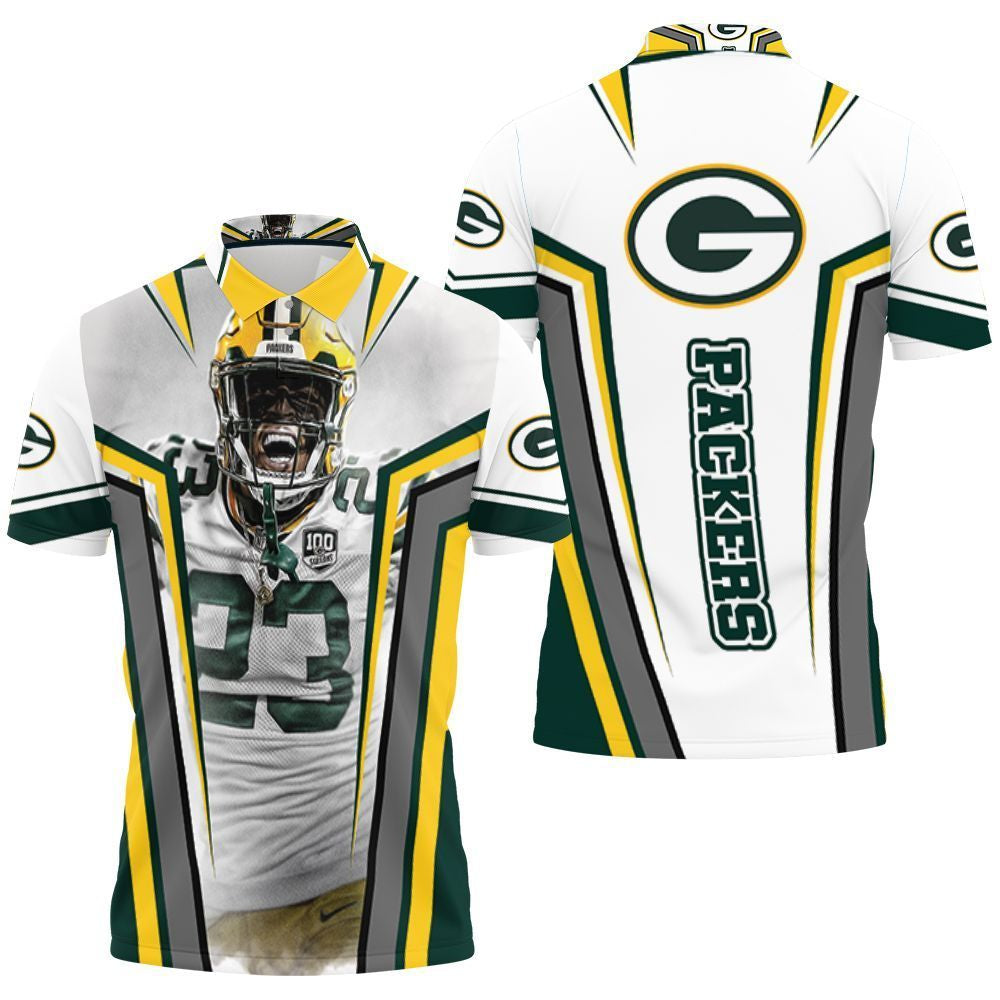 Jaire Alexander 23 Green Bay Packers White Theme 3D Polo Shirt, Jersey