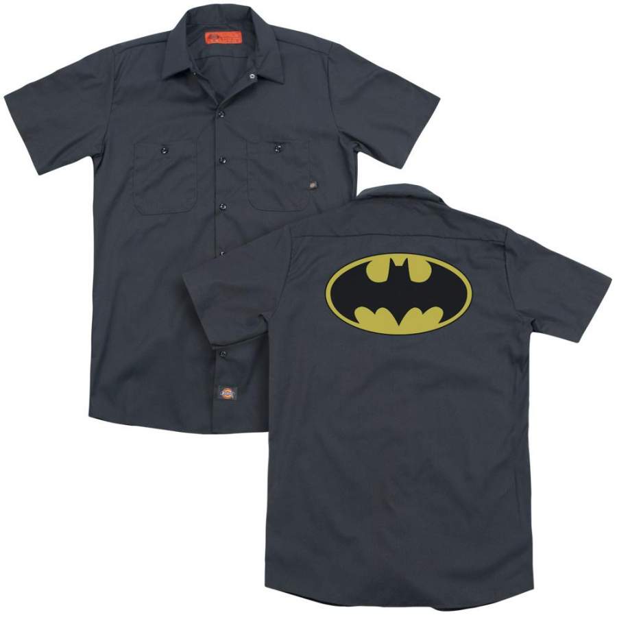 Batman – Classic Bat Logo (Back Print) Adult Work Shirt