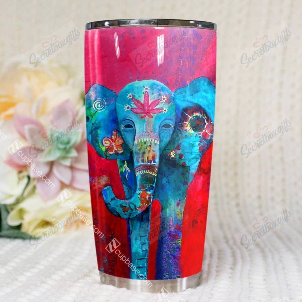 Personalized Blue Elephant Gs-Cl-Kl0911 Stainless Steel Tumbler Customize Name, Text, Number