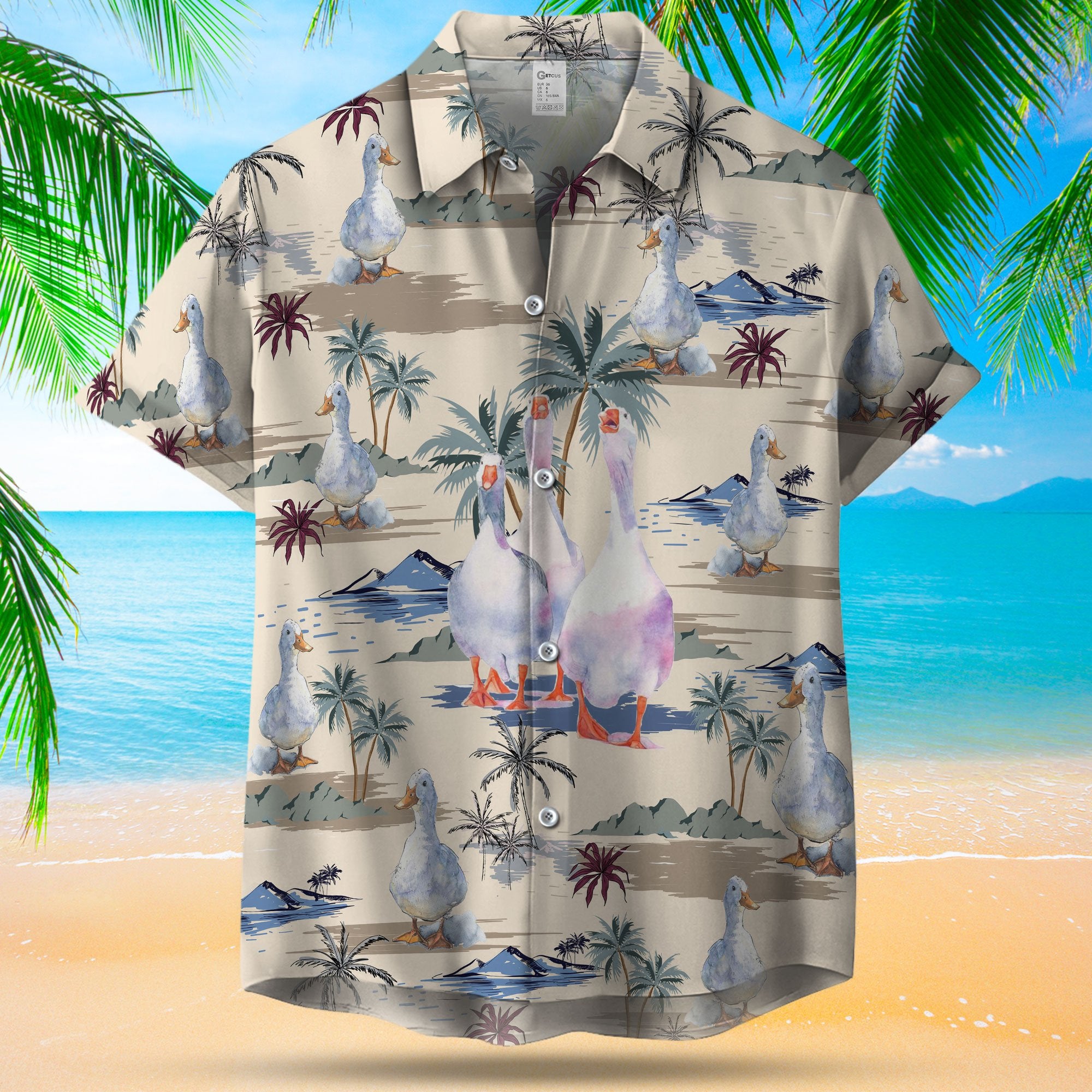 Duck Seamless Pattern Hawaii Shirt Ha639