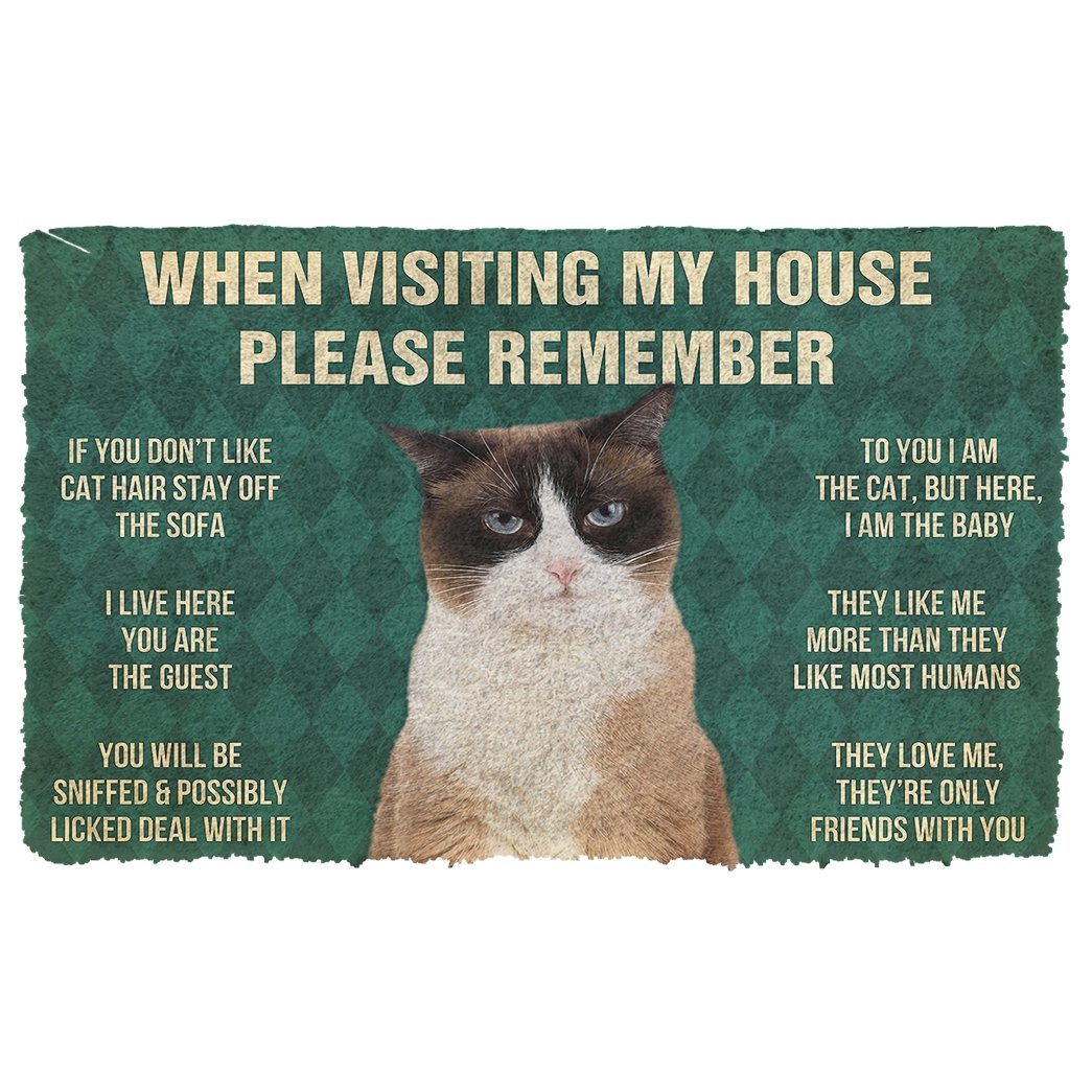 Please Remember Snowshoe Cat House Rules Doormat