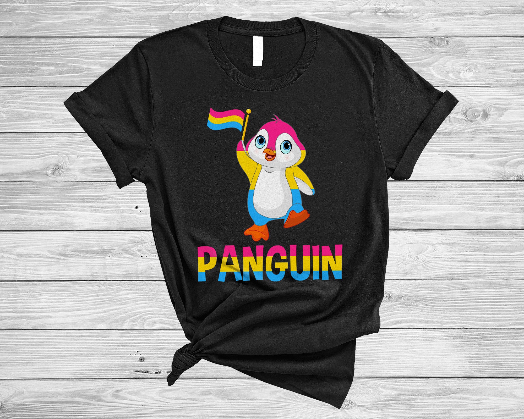 Lgbtq Penguin Shirt Panguin Cute Pan Pride Flag Cute Animal Penguin Pansexual Pride T-Shirt