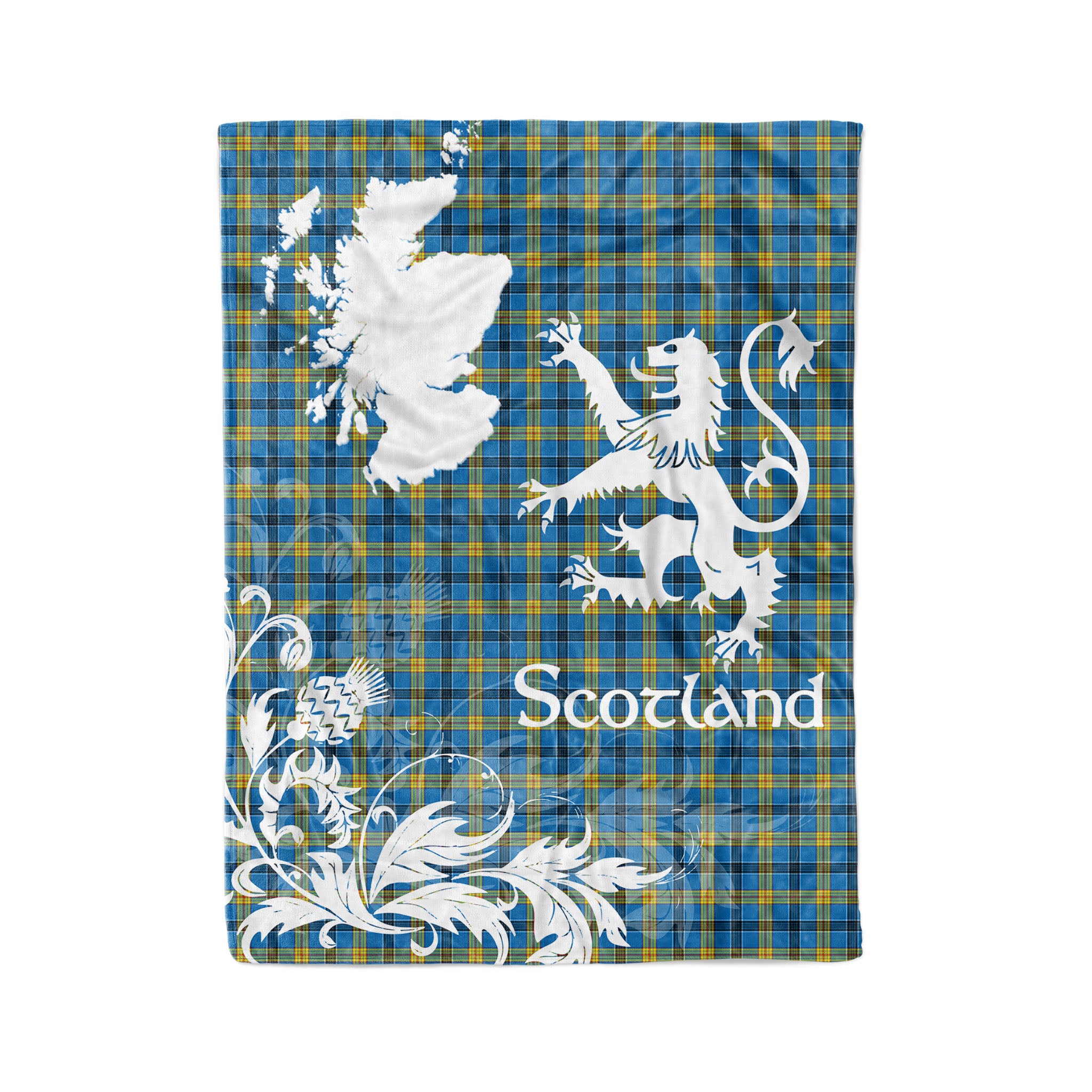 Tartan Plaid Fleece Blanket Tartan Blanket Thistle And Lion Scottish Clan Laing Hunting Plaid Blanket