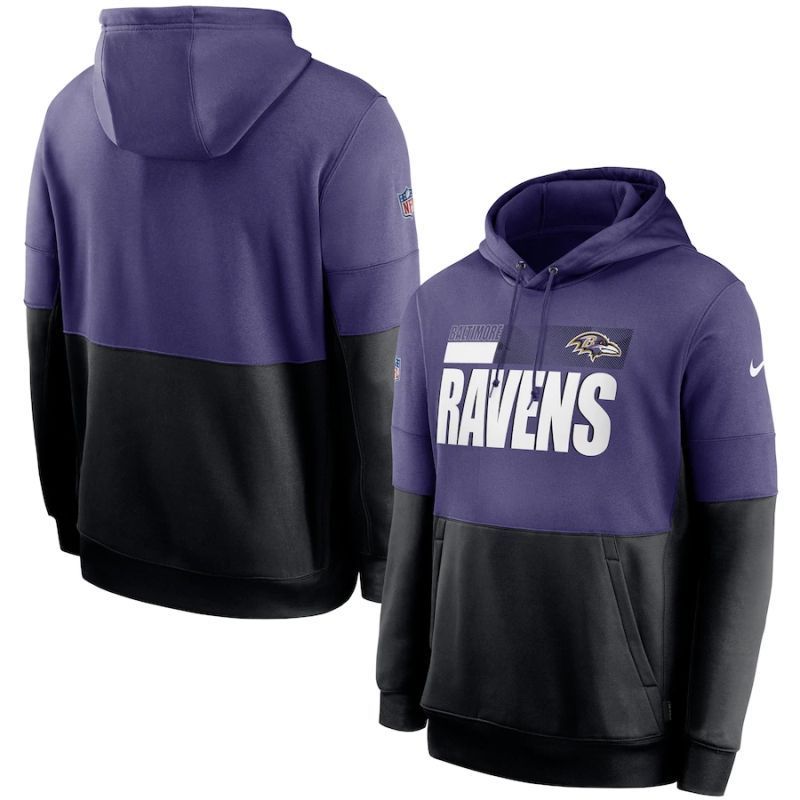 Baltimore Ravens NFL 2020 Purple And Black Hoodie Jersey