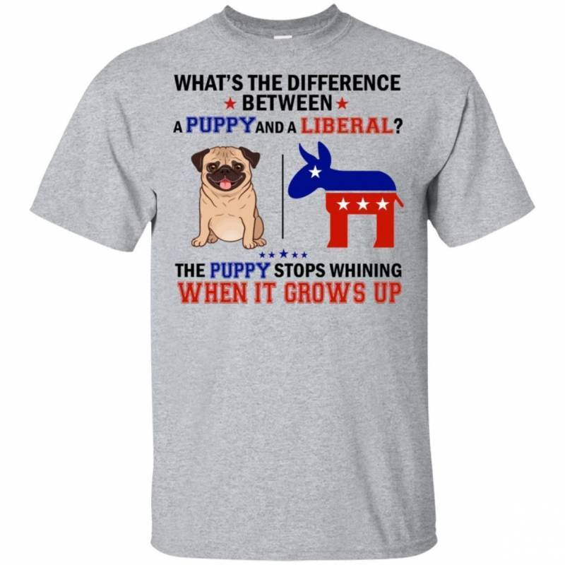 What’s The Difference Between A Puppy And A Liberal Funny T-shirt VA06