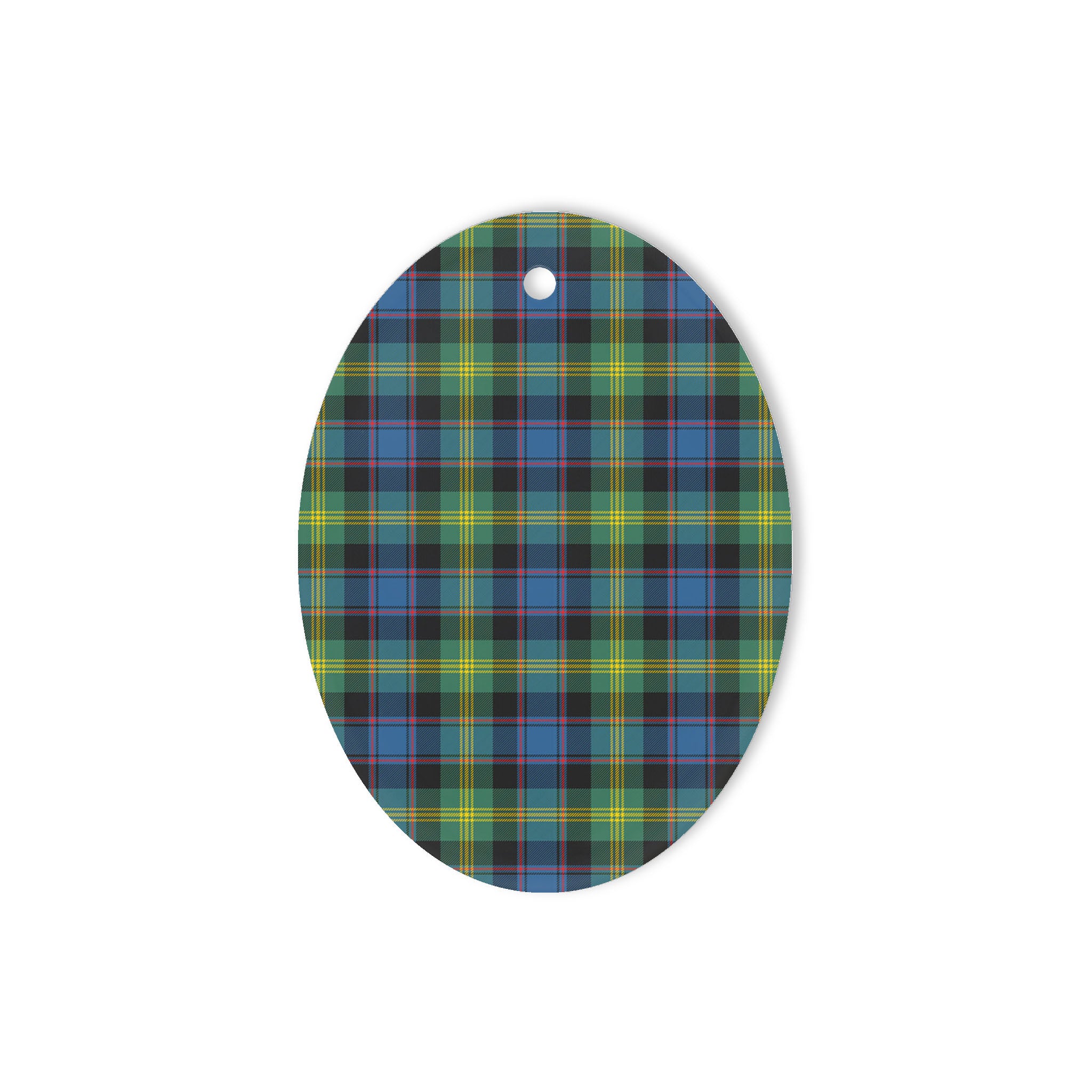 Watson Ancient Tartan Oval Ornaments, Christmas Tree Ornament, Plaid Christmas Ornaments, Ceramic Oval Christmas Tree Decoration