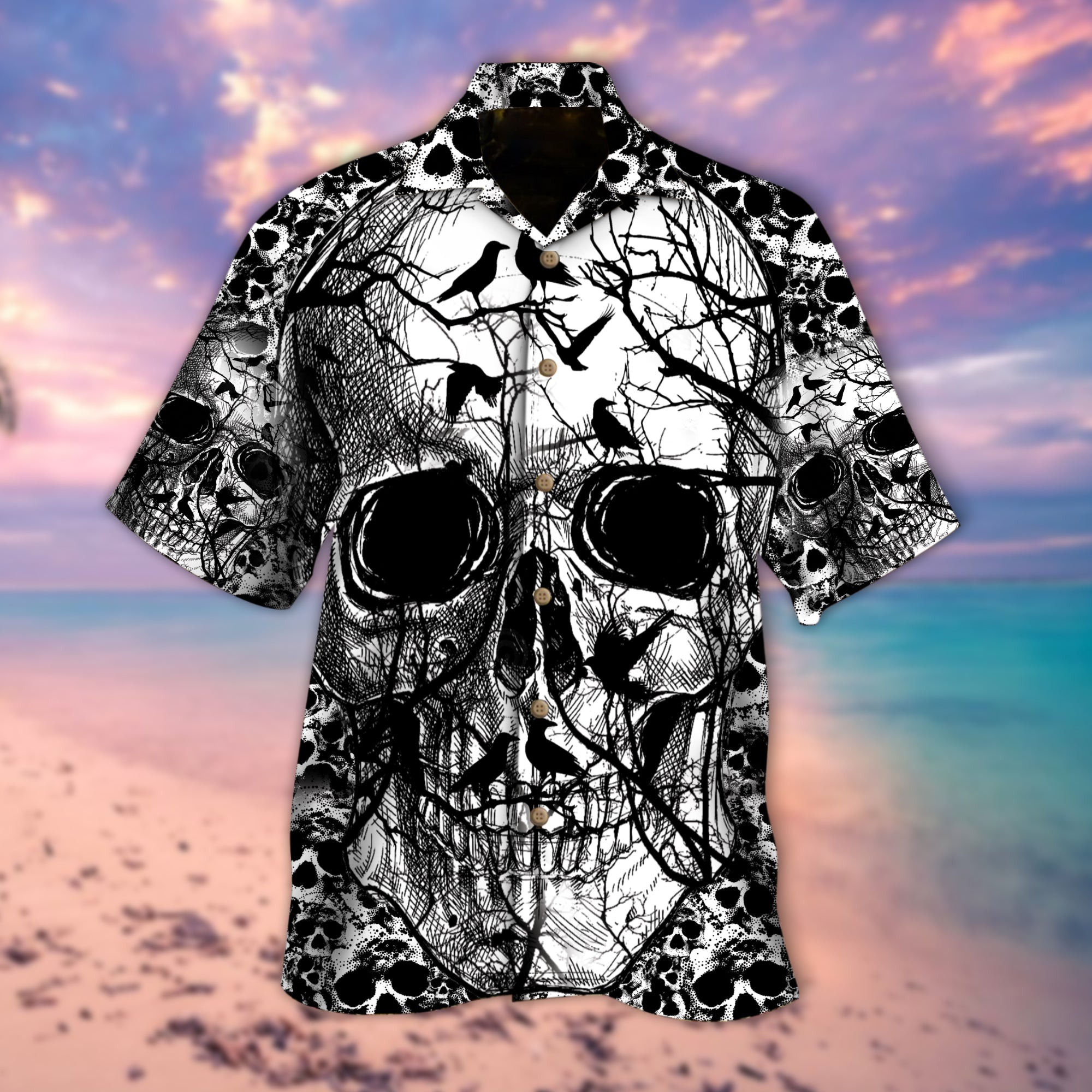 Skull Under The Moonlight Hawaii Lover Hawaii Shirt For Men Women Ha34943