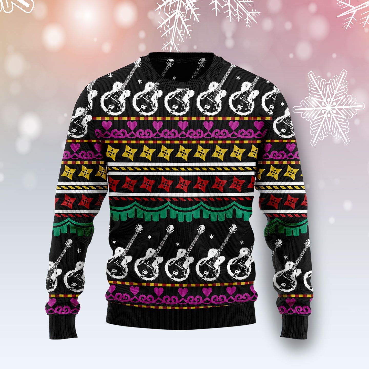 Guitar Christmas Ugly Christmas Sweater | For Men & Women | Adult | Us4797