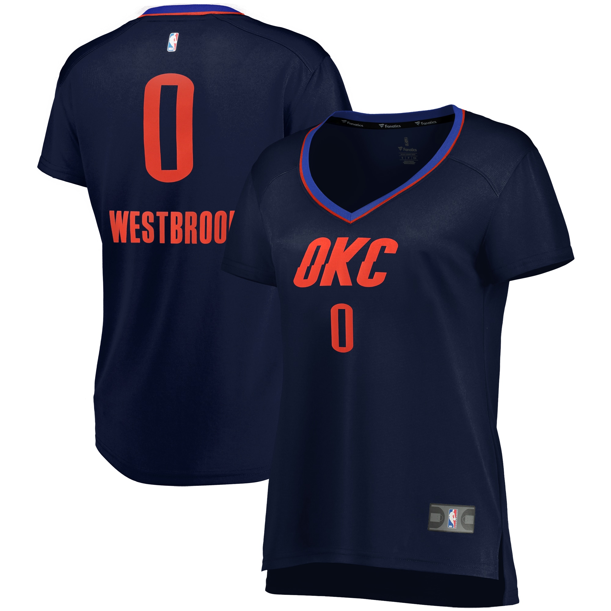 Russell Westbrook Oklahoma City Thunder Women's Fast Break Player Jersey Navy – Icon Edition