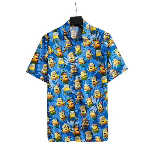 Minions Hawaii Shirt Hula Dancer Tropical Blue Awesome Minins Aloha Ha97150