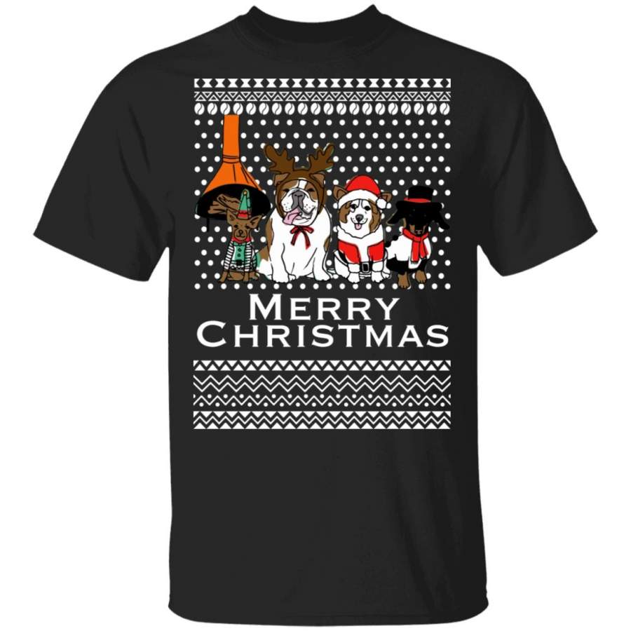 Merry Christmas Vintage Dogs Holidays Ugly Sweater, Hoodie