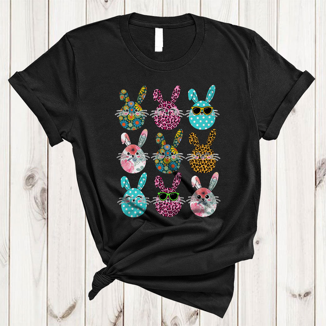 Bunny Eggs Collection Cute Happy Easter Day Floral Leopard Easter Eggs Hunting Lover Gifts T-Shirt