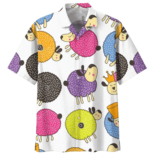 Plump Sheep Illustration Design Hawaii Shirt Ha28297