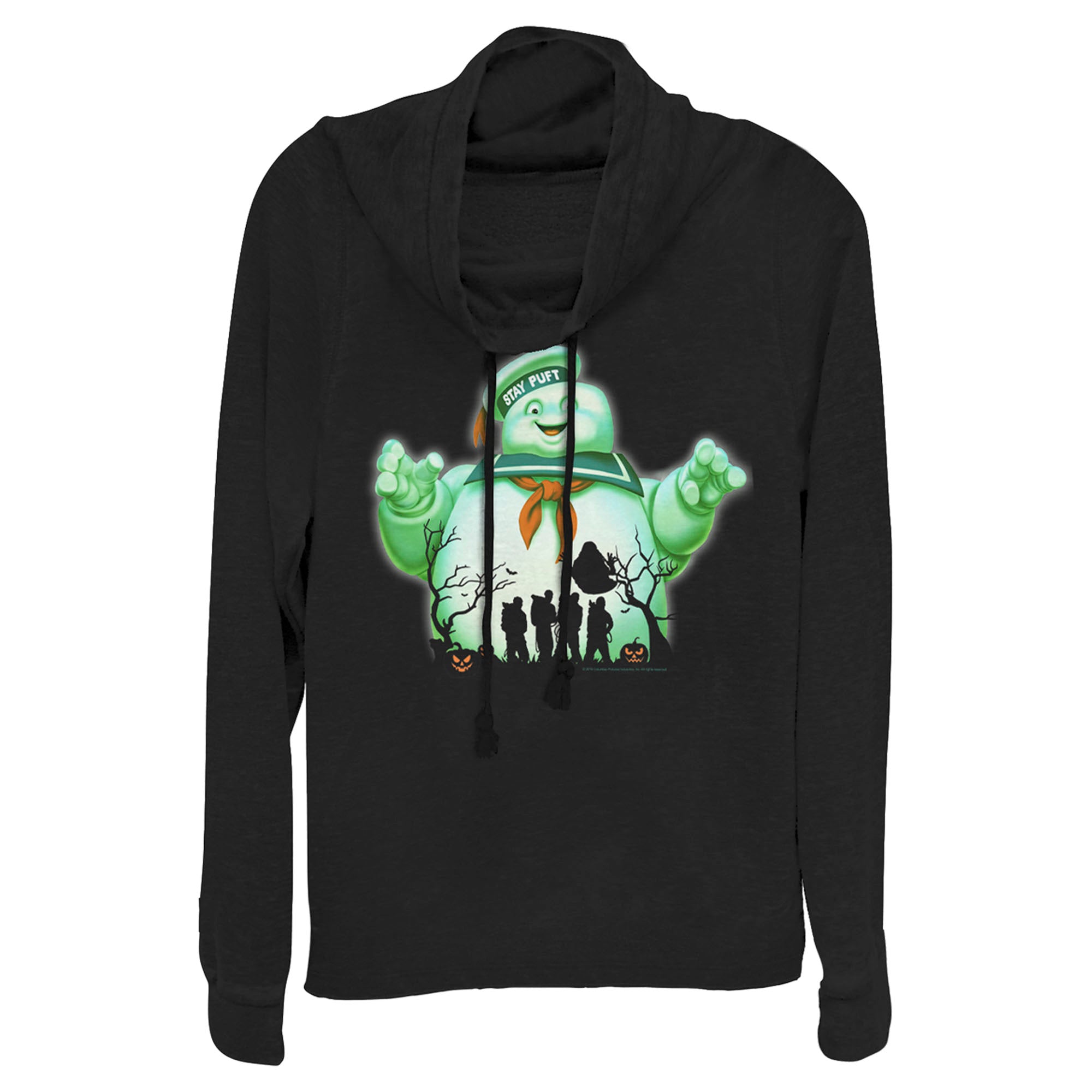 Ghostbusters Junior’S Halloween Stay Puft Marshmallow Man  Cowl Neck Sweatshirt