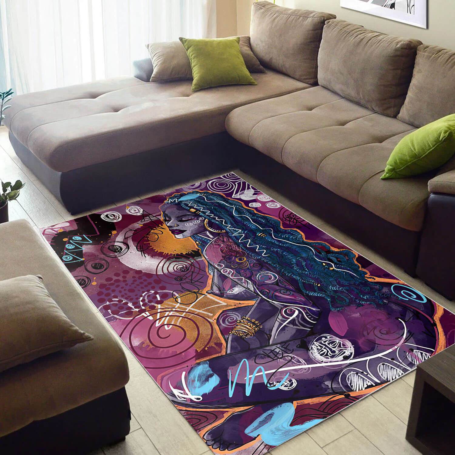 African American Area Rugs Pretty Black Girl African American Art Rug African Themed Decor BPS46129