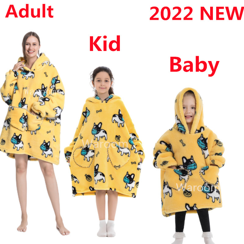 Avocado Oversized Hoodie Blanket for Adult Child Wearable Blankets for Winter Warm Outdoor Hoody Sweatshirt Manta Koc For Gift alx