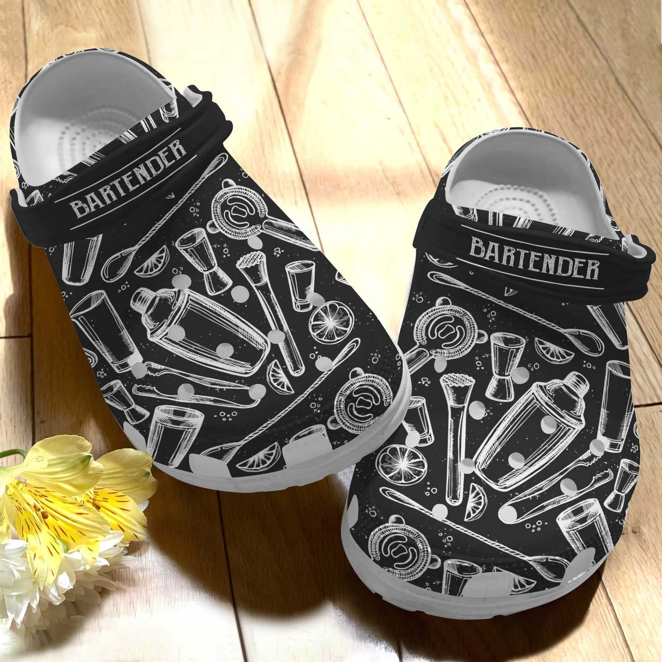 Bartender Personalized Clog, Custom Name, Text Pattern, Fashion Style For Women, Men, Kid, Print 3D