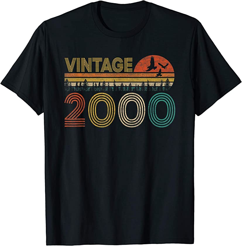 21 Years Old Gifts Vintage Retro 2000 Birthday 21th Birthday T-Shirt