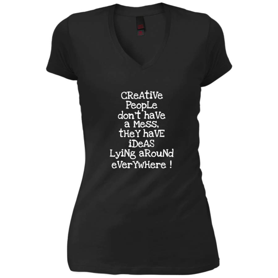 AGR Creative People Don’t Have a Mess Ladies V-Neck