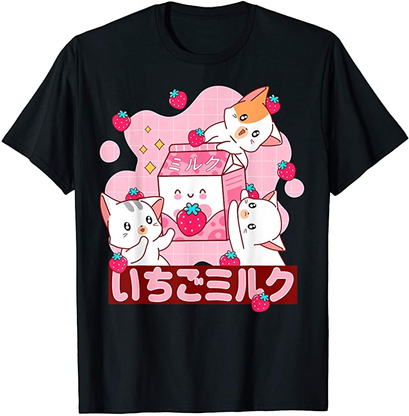 90s Japanese Otaku Stylish Aesthetic Strawberry Milk T-Shirt