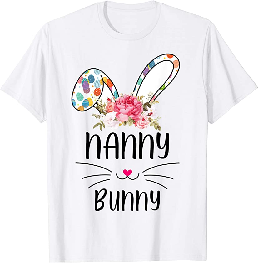 Nanny Bunny Floral Happy Easter Day Gifts T-Shirt